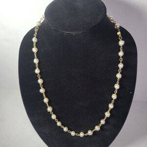 Vintage Sarah Coventry Gold-Tone Elegant Faux Pearl Necklace & Bracelet Set